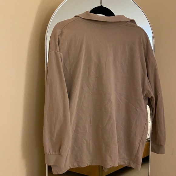 Zara Washed Effect Polo Top in Beige - Picture 9 of 10